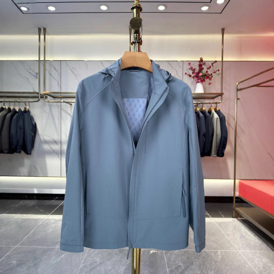 Spring New Style Removable Cap Micro Wrinkle Fabric Business Fashion Casual Middle-aged Dad Jacket Coat 8666