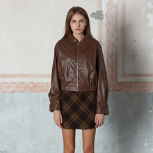 欧洲跨境新款小英伦风显瘦百搭包臀短裙潮辣妹格子半身裙A字裙子