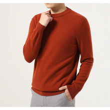 濮院秋冬男装商务100山羊绒衫男新年红色保暖毛衣男HR105纯山羊绒