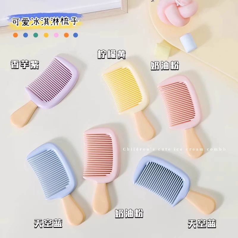 Расческа для мороженого, красивая, милая, антистатическая, маленькая расческа со средними зубьями, утолщенная, прочная, портативная расческа для мороженого