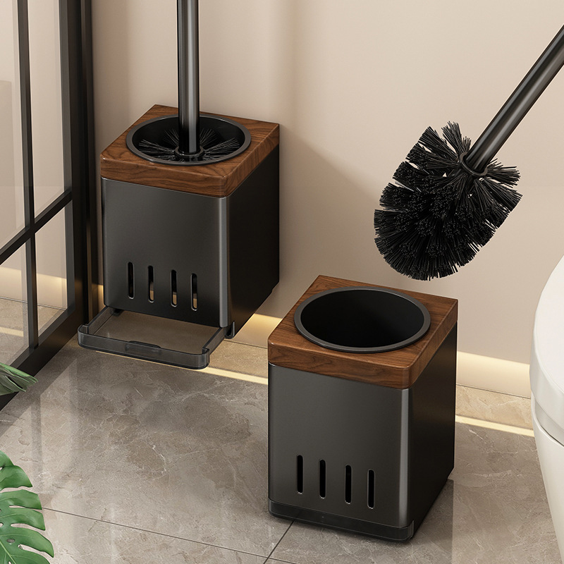 High-End Toilet Brush Set for Home Use, No Dead Corners, Wall-Mounted Bathroom Storage Rack, Light Luxury Essential High-End Toilet Brush Set for Home Use, No Dead Corners, Wall-Mounted Bathroom Storage Rack, Light Luxury Essential