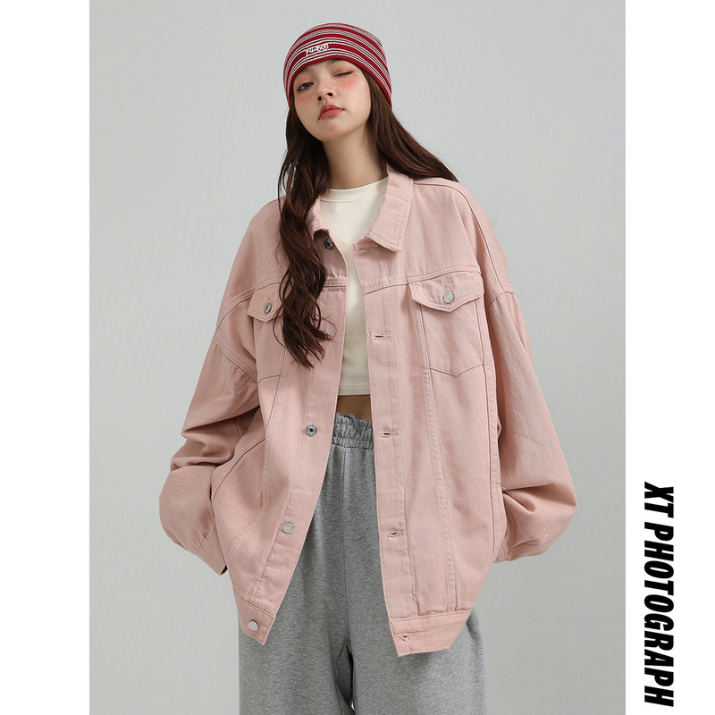 Spring and Autumn Ins Denim Jacket Men's Korean-style Fashionable Loose Casual All-match Solid Color Washed Lapel Overalls Jacket