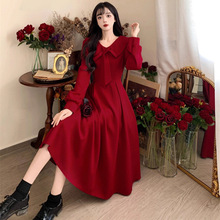 长袖敬酒服新娘结婚订婚连衣裙女秋季回门服便装平时可穿中长裙子