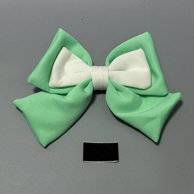 Motosiklet dəbilqələri: Xuejie Motorcycle Retro Helmet Decorative - color-block-bow-green-and-white