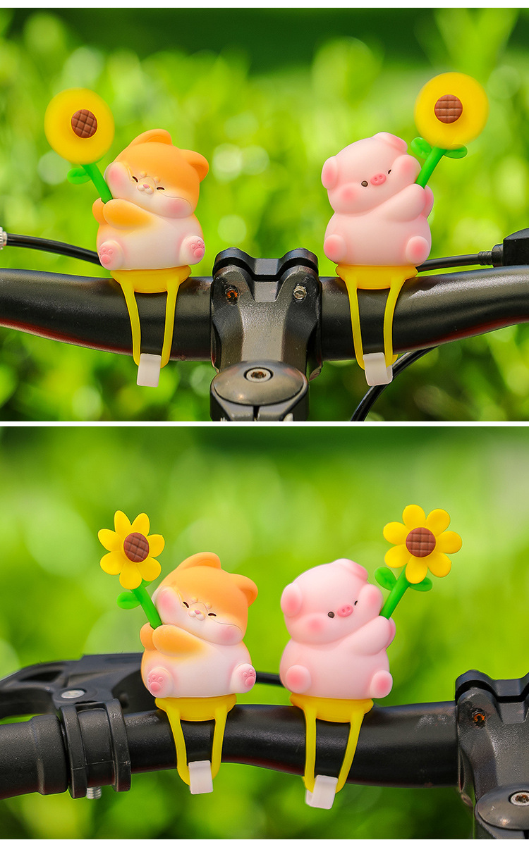 Meng Chong Le Yuan Electric Bicycle Bicycle Decoration Decoration New Cartoon Animal Riding Rearview Mirror Windmill Paradise New