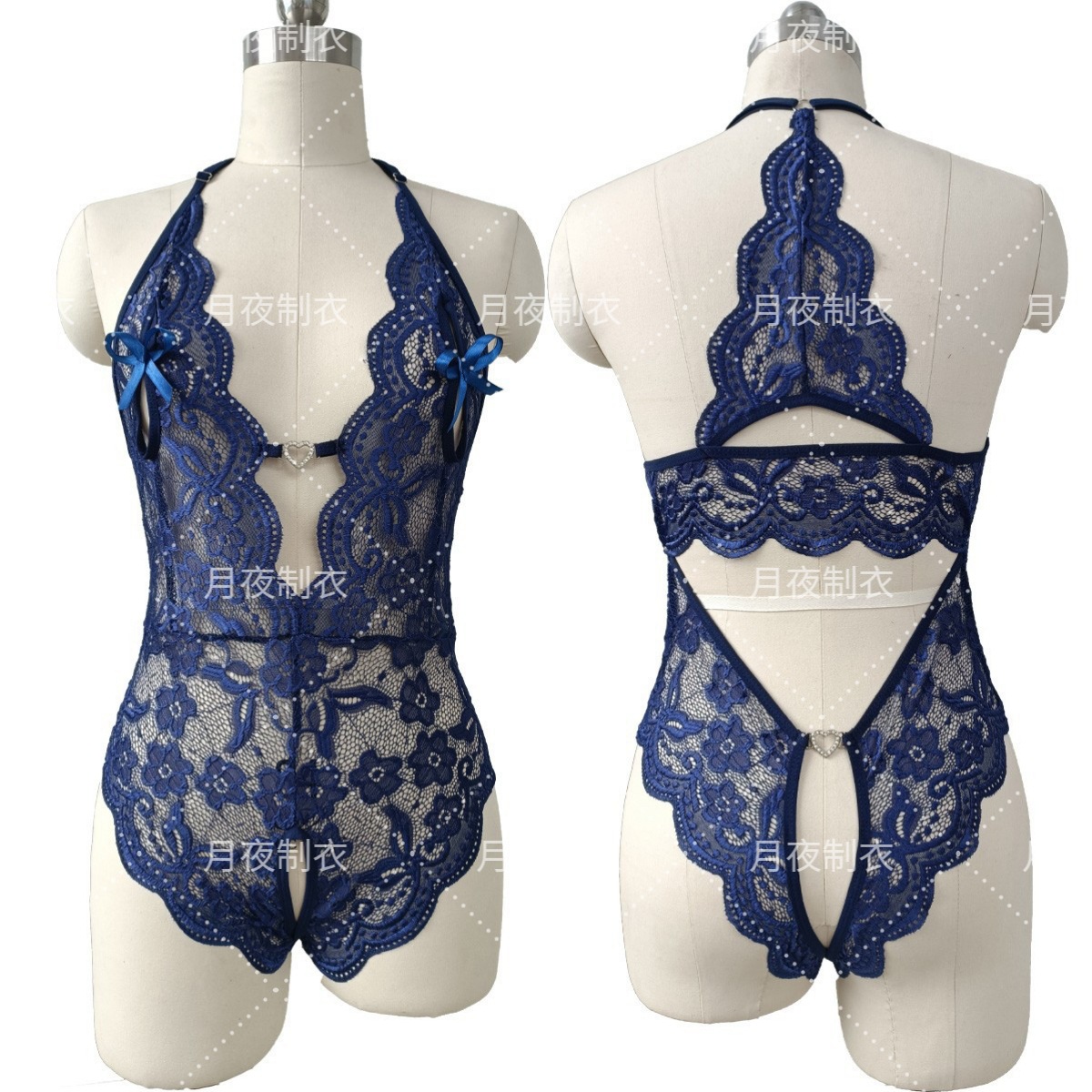 Más el tamaño de lencería sexy de las mujeres de diseño profundo en V de gama abierta libre sexy mono sexy uniforme traje de mucama 200kg