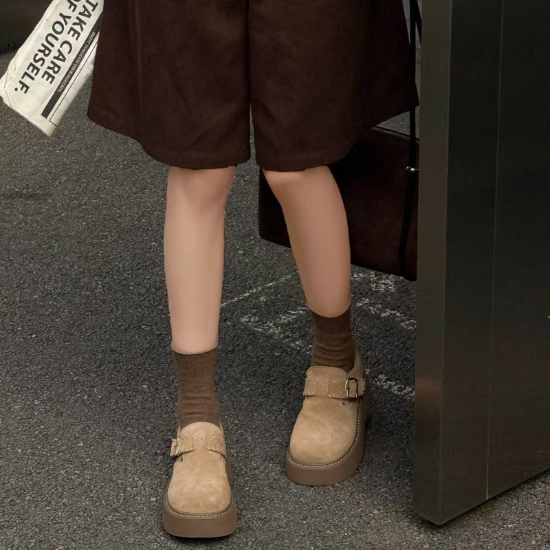 时尚真皮厚底勃肯鞋女2025秋季新款韩版百搭复古搭扣休闲单鞋|undefined