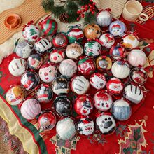 外贸圣诞装饰品亚克力球盒装圣诞袜子立体卡通礼品礼物圣诞球袜女