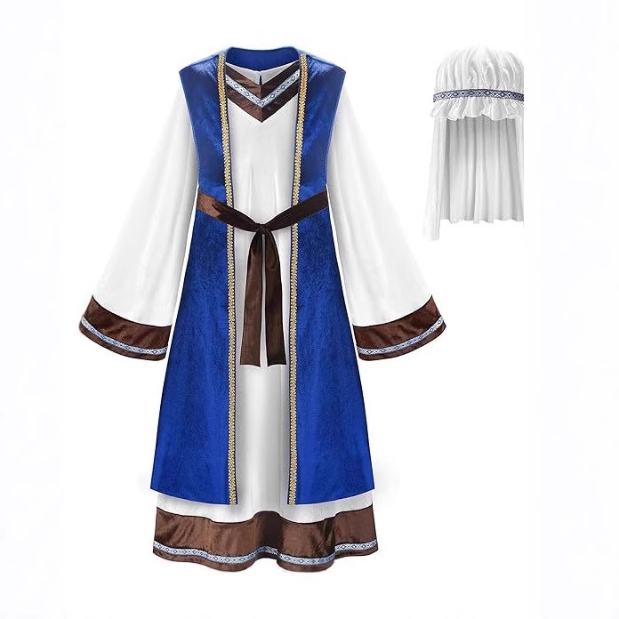 Medieval Style Children's Retro Clothing Shepherd Dog Children's Dress-Up Suit Stage Performance Clothing Including Headdress Batch