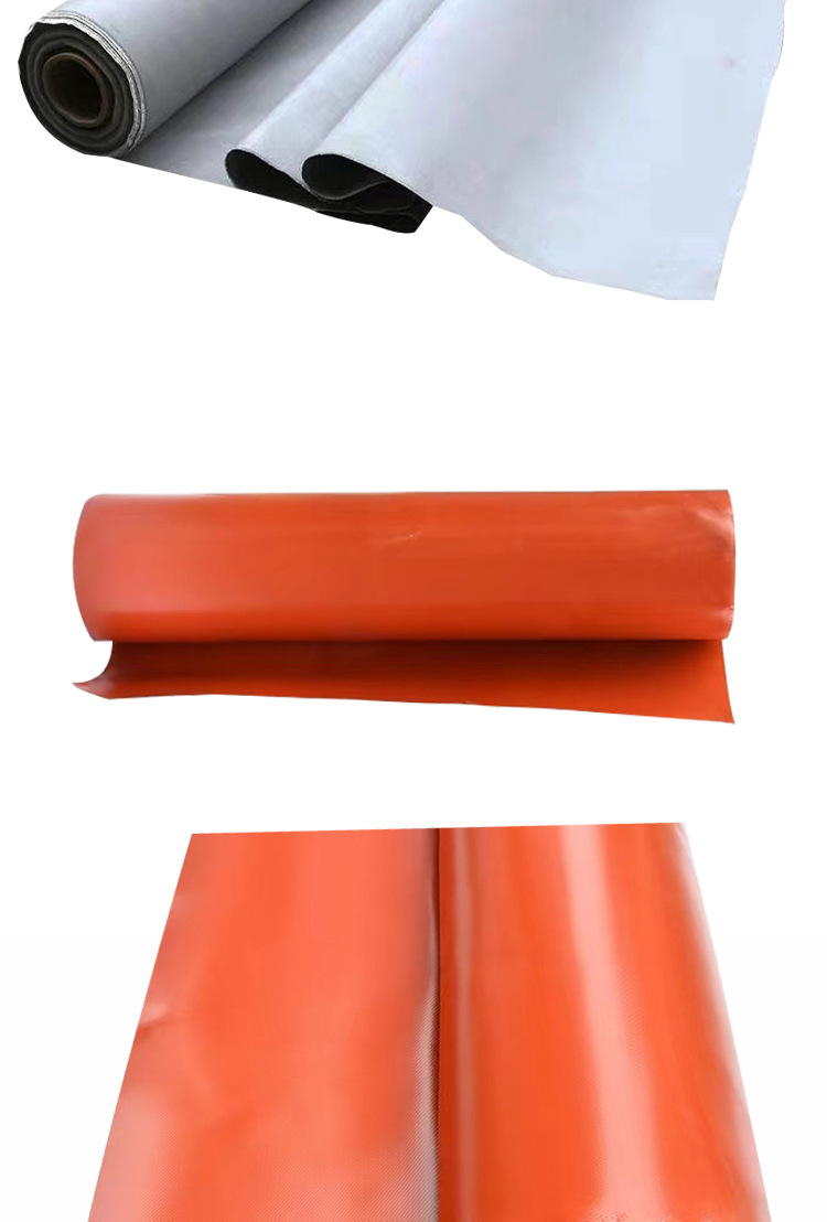 双面,阻燃红色硅胶防火布,隔热单面玻璃纤维布,电焊,挡烟垂壁防火布