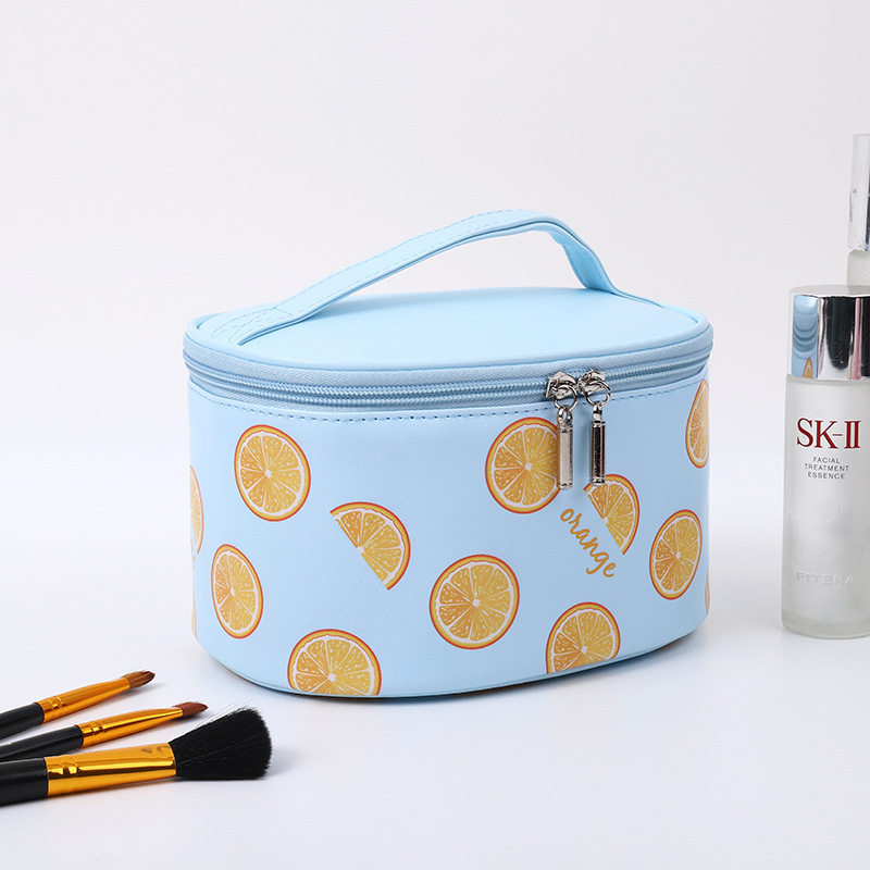 Neceser de cosméticos PU con diseño de frutas – Portátil, impermeable, de viaje y almacenamiento (venta transfronteriza)