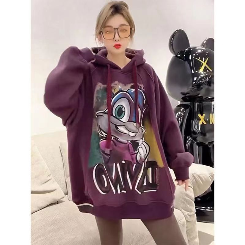 Plus-Size 150kg Extra-Large [Imitation Cotton Composite Fleece Thickened] Mid-Length Sweatshirt for Women