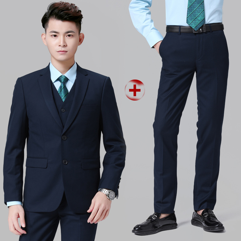 남자 우편 파란색과 녹색 세트 + 바지 + 가운 + 양복 조끼