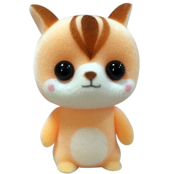 Japonés lindo pequeño animal flocado muñeca de juguete decoración japonés escritorio lindo regalo de la decoración de la joyería
