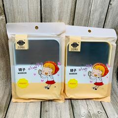 片面鏡プラスチック化粧鏡純色デスクトップ化粧鏡リンゴ形鏡三元ソース独立pp袋