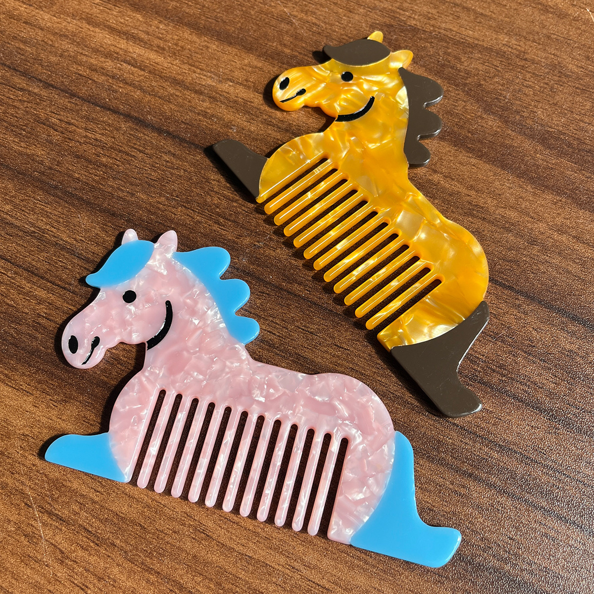 Nuevos productos de 12cm de espesor acético europeo y americano cabello hueco lindo cartón de dibujos animados pony cabello ancho colorido cabello portátil