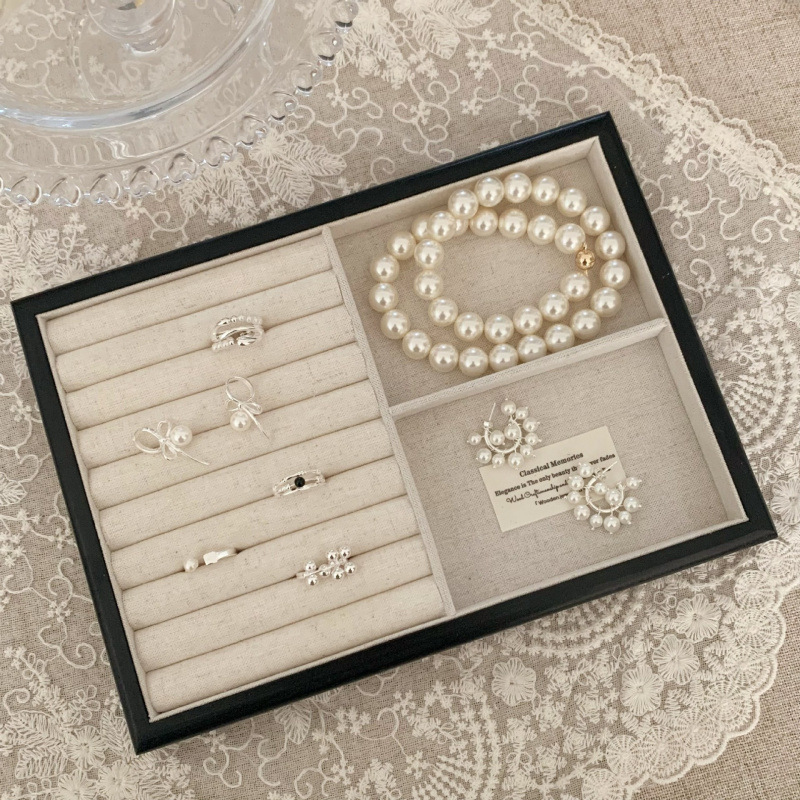 린넨 프렌치 블랙 종합접시 A 블랙 워드마크 25cm