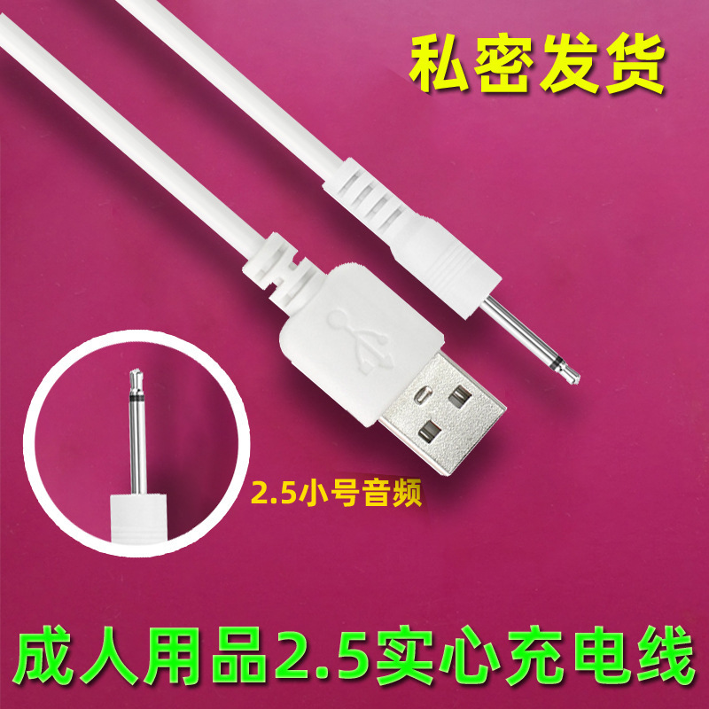 usb to 2.5 Audio mono charging cable face washing instrument sex products 2.5 round charging cable wholesale