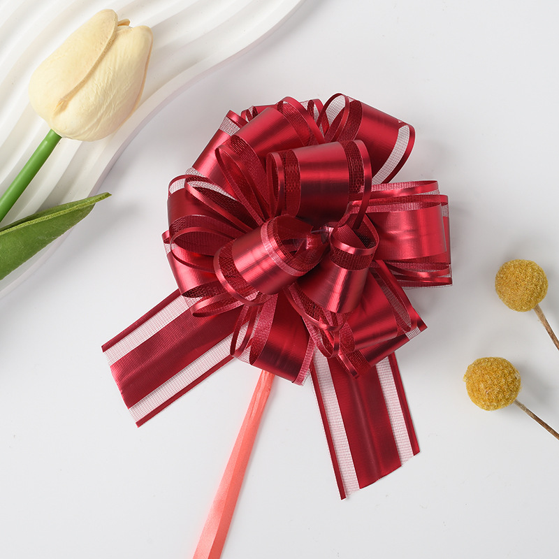 Comercio exterior transfronterizo 30 tamaño medio mate color metálico ajuste de nieve bola de flores regalo de Navidad embalaje de flores tiradas cinta de color