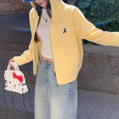 针织开衫2025新款毛衣外套春季女装初春韩系小个子穿搭连帽上衣