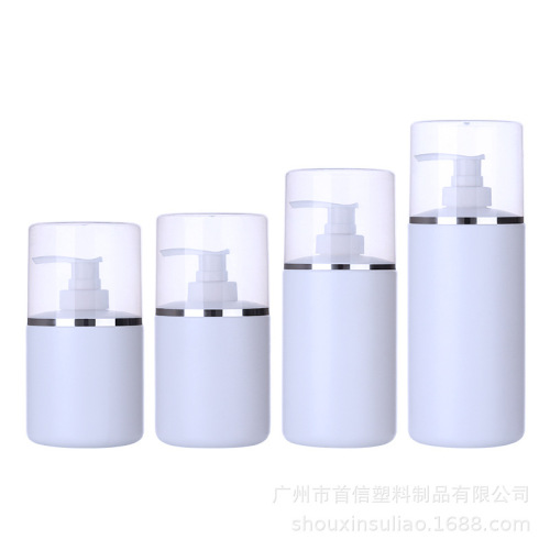 Large cover round bottle 250ml 300 400 500ml body lotion cosmetic bottle hdpe plastic bottle