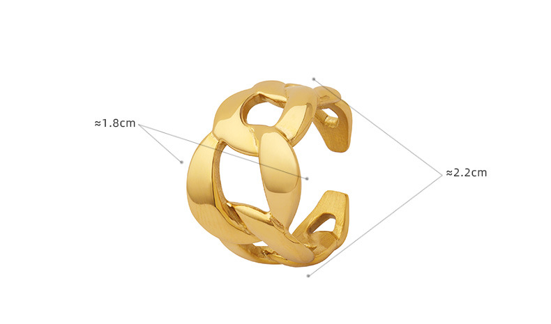 Fashion Solid Color Titanium Steel Open Ring Plating Stainless Steel Rings