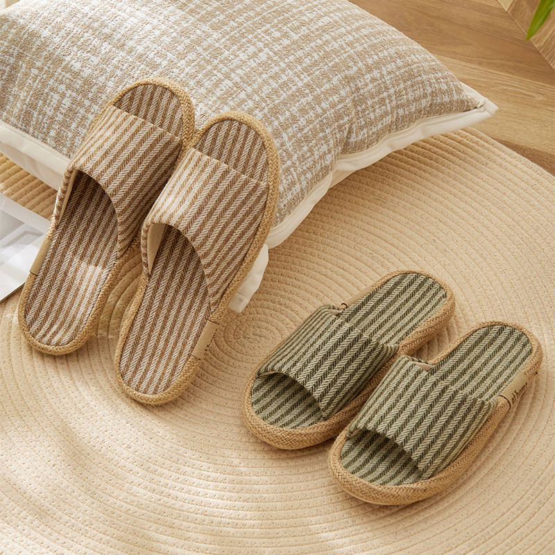 Retro Japanese style cotton and linen slippers women's summer home non-slip soft bottom non-stinky feet home fabric spring and autumn Four Seasons men Retro Japanese style cotton and linen slippers women's summer home non-slip soft bottom non-stinky feet home fabric spring and autumn Four Seasons men