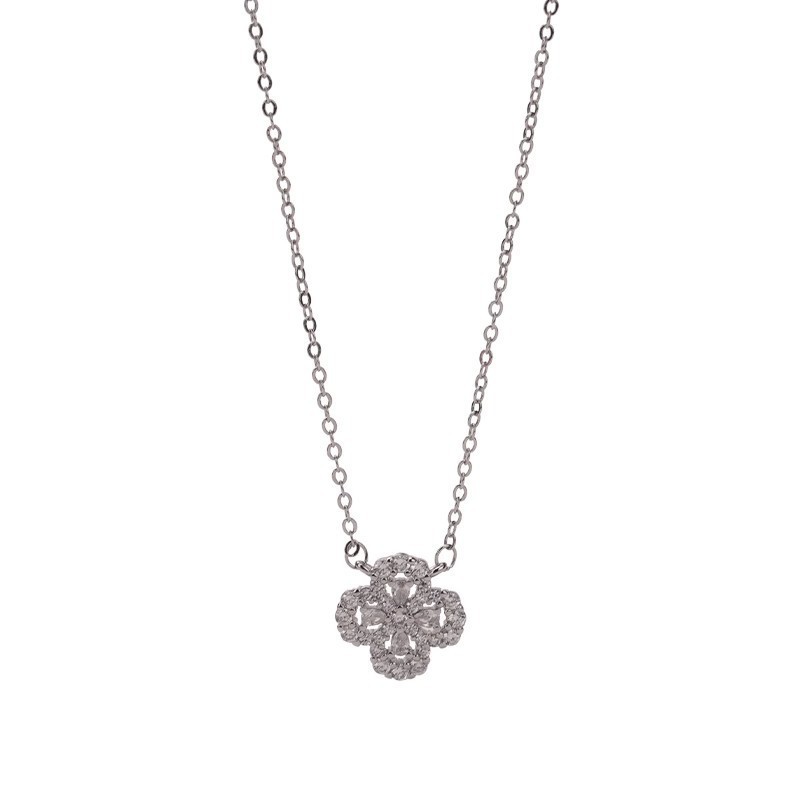 Four-leaf Clover Necklace For Women Elegant Silver-plated Chain_voghion.com