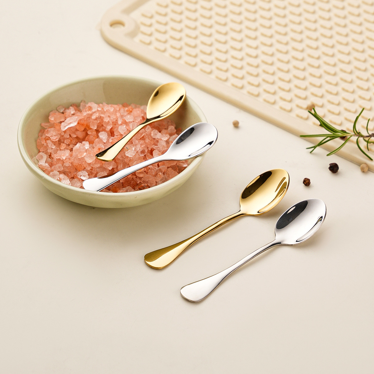 Edelstahl Kaffeelöffel Liewensmëttelgrad Fir Gewierzer Kleng_voghion.com