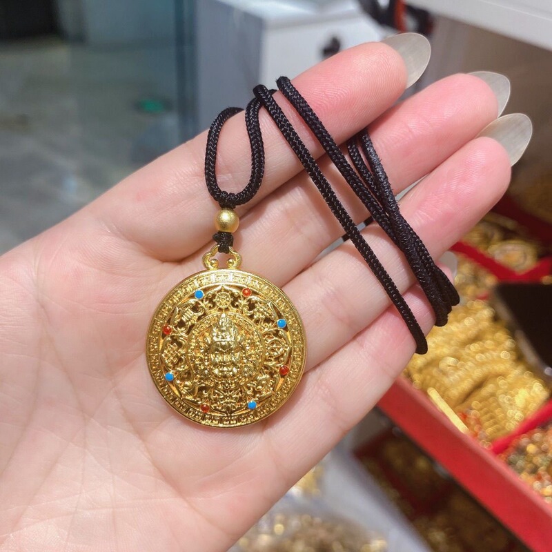 【先生推荐】蛇年新款中式金色黄财神八宝罗盘钥匙扣招財驾车用品|undefined