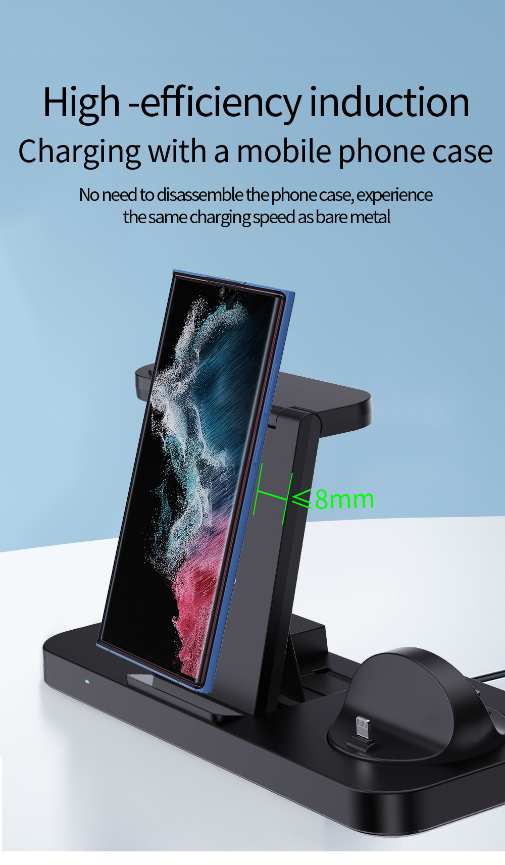 Title 8, Folding Six-in-One Wireless Charging Stand Char...