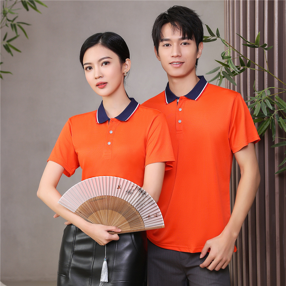 Ice Silk Cotton Short Sleeve Polo Shirt Lapel Advertising Shirt Company Party Team Dress T-shirt Printing LOGO