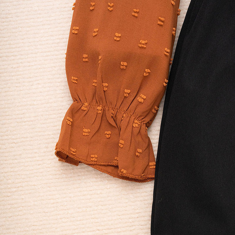 Mädchen Langarmshirt Und Rock Set Mit Süßem Polka-dot Muster_voghion.com