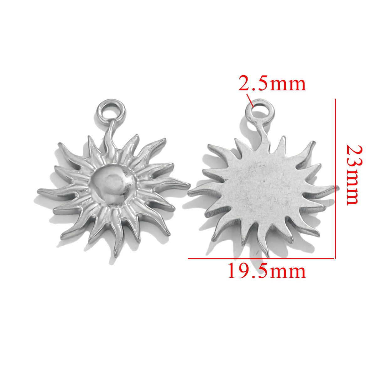 3g Weight Pendant Jewelry Making Type 18K Gold Plated Plating Material Pendant Classification 5 PCS/Package Quantity 304 Stainless Steel Material Sun, Flower Pattern All Seasons Season Plating Design Retro, Classic Style Style 5 PCS/Package 304 Stainless Steel 18K Gold Plated Sun Flower Pendant Pendant 7
