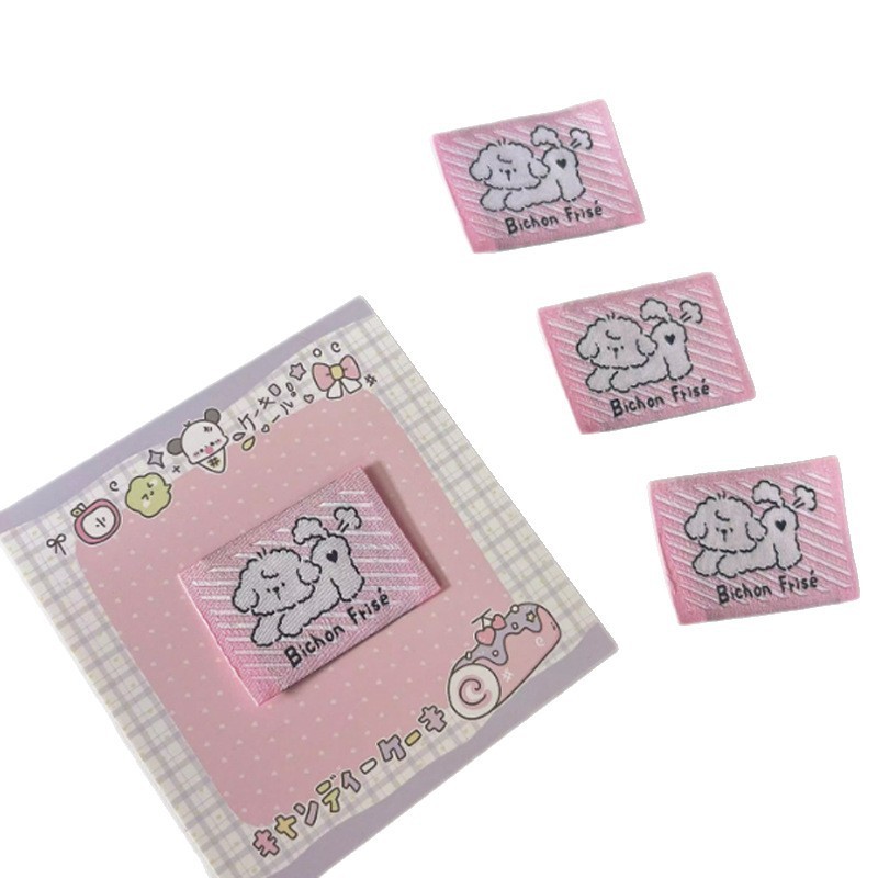 スポット漫画布ラベル高密度洗濯ラベル DIY 刺繍布ステッカー小さな新鮮なハンドブック衣類装飾カラフルな織ラベル|undefined