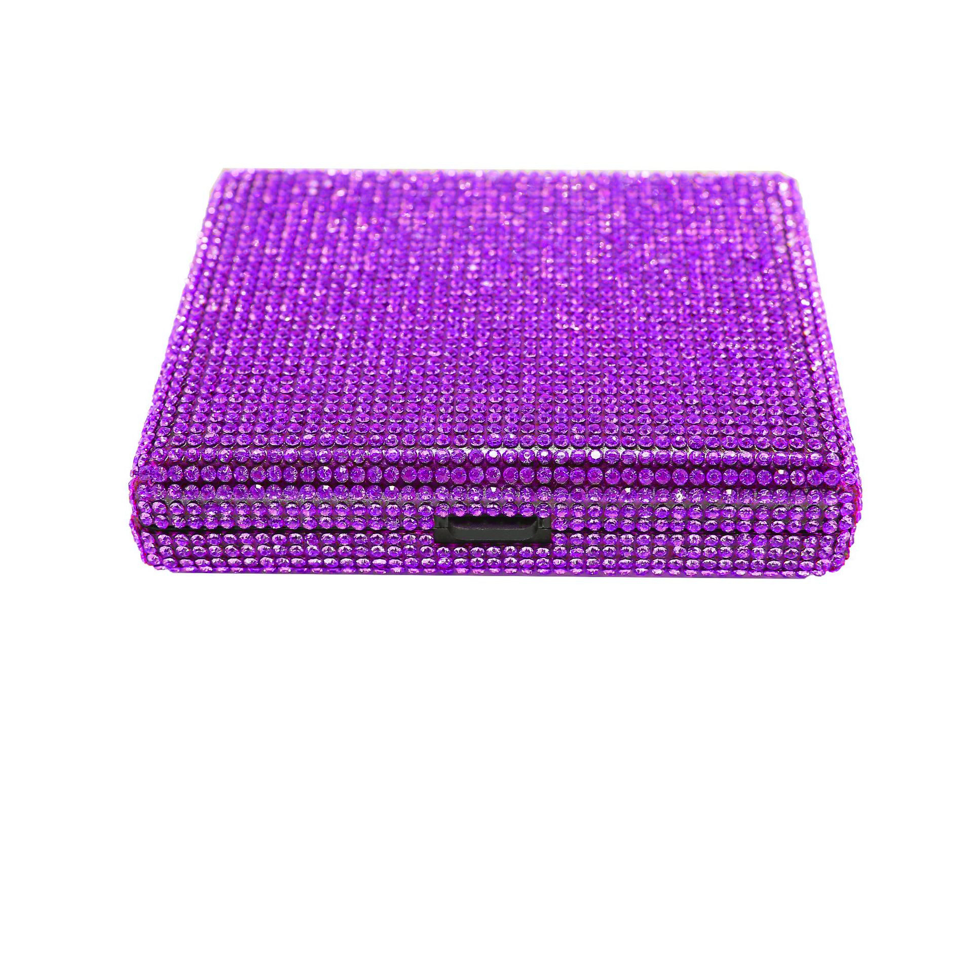 Estuche para cigarrillos ultrafino con incrustaciones de diamantes para mujer, adecuado para cigarrillos normales, medianos y delgados, creativo, resistente a la presión, a prueba de humedad, disponible en varios colores, estuche para cigarrillos de lujo ligero.