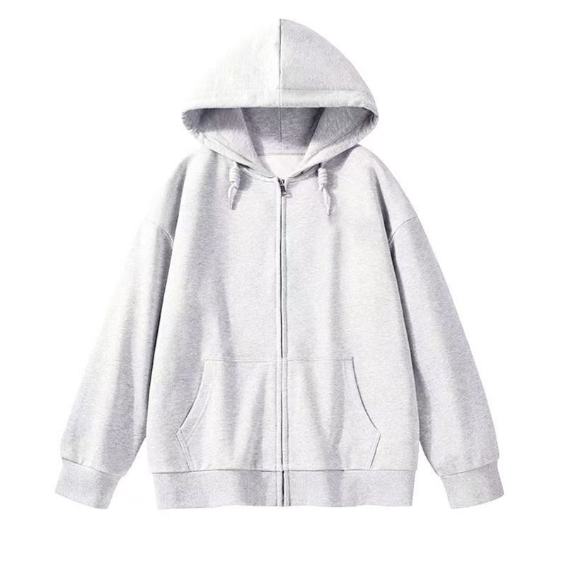 秋季外套女春秋款连帽卫衣女2025新款爆款早秋韩系灰色开衫上衣女|undefined
