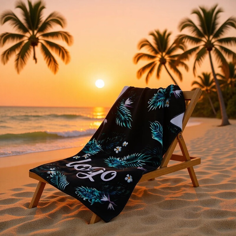 Customized Pure Cotton Beach Towel, Strong Water Absorption, Quick-Drying, Printed Swimming Towel, Non-Fading Thick Bath Towel for Home Use