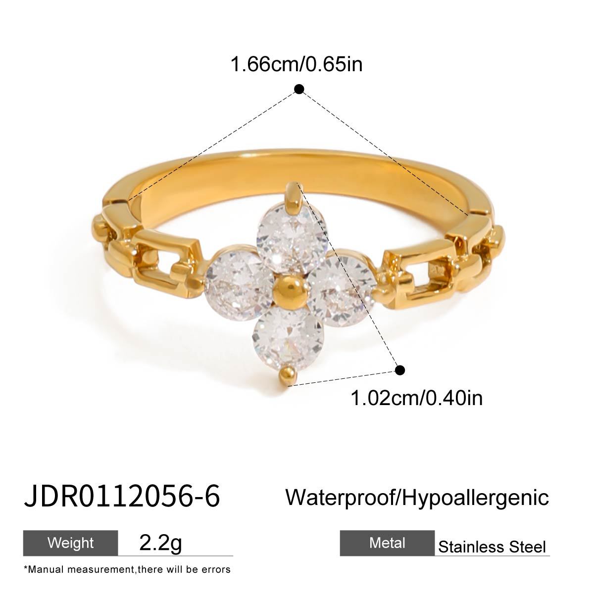 Wanxing anillo de acero inoxidable europeo y americano diseño de nicho femenino anillo de apertura de circón acero de titanio de oro de 18 quilates no se desvanece