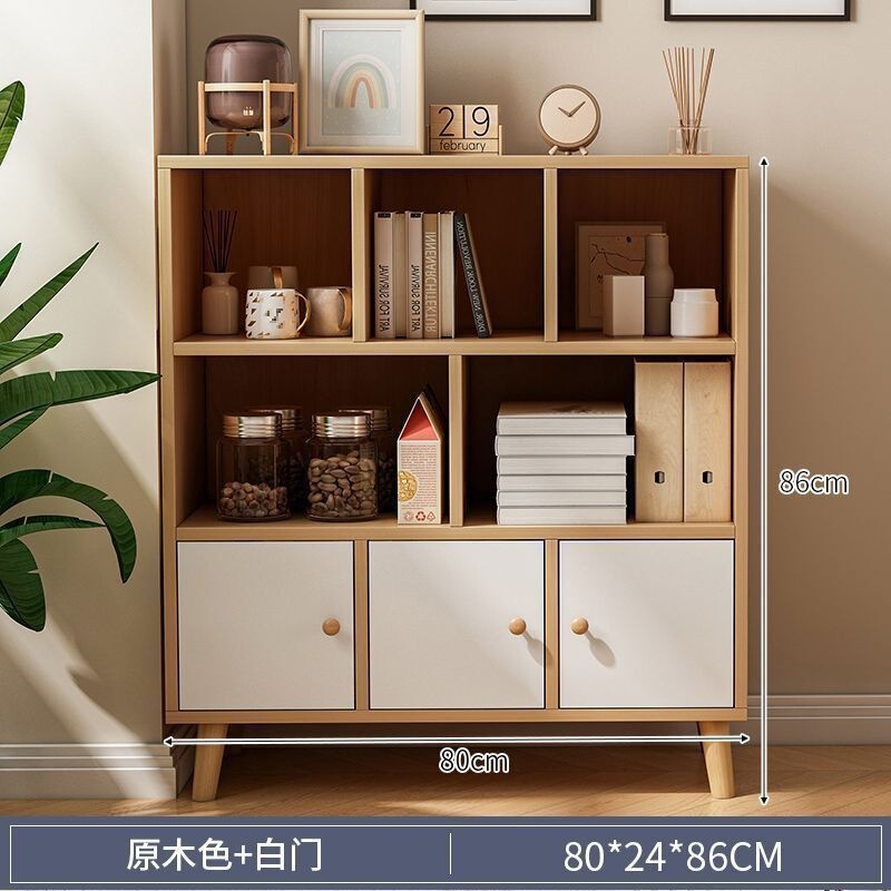 リビングルーム収納キャビネット学生組み合わせ収納キャビネットシンプルモダンな収納棚シンプルな本棚脚付き床置き本棚|undefined