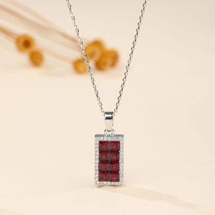 Tp-045 Natural Garnet Necklace Women's Inlaid Necklace Niche Design Zircon Fashion Casual Fashion Necklace Accessories