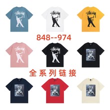 原标一件代发潮牌斯TU西短袖t恤骰子黑八雪糕基础款美式情侣装夏