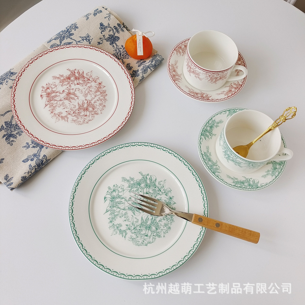 Light Luxury Orchid Of The Bell Coffee Cup And Saucer Niche Design Second-hand Ceramic Mug Souvenir Afternoon Tea Cup