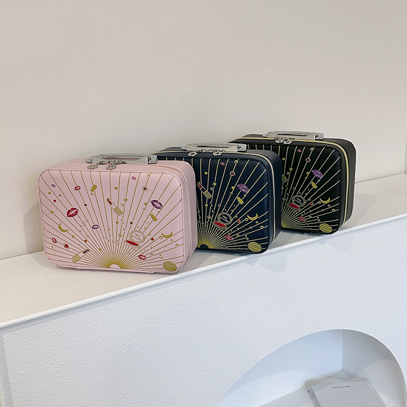 Maletín de Cosméticos de Venta Directa de Fábrica, Bolsa de Almacenamiento de Cosméticos para Mujer, Gran Capacidad, Maleta Portátil con Ruedas Universales al por Mayor