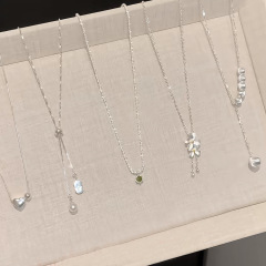 s925纯银转运珠项链女锁骨链百搭气质项坠轻奢高级感短款项饰配饰