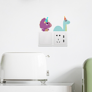 ✅ Dinosaur Switch Stickers Luminous Small Dinosaur Stickers Home Decoration Living Room Sofa Beautification Room Bedroom Decoration Stickers