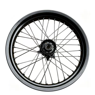 Suitable for Qiu Long Ji Feng modified front 2.50-17 and rear 3.50-17 slick tire wheel hub assembly with aluminum alloy rims (Motorcycle wheel hub) - front-wheel-hub-core-black