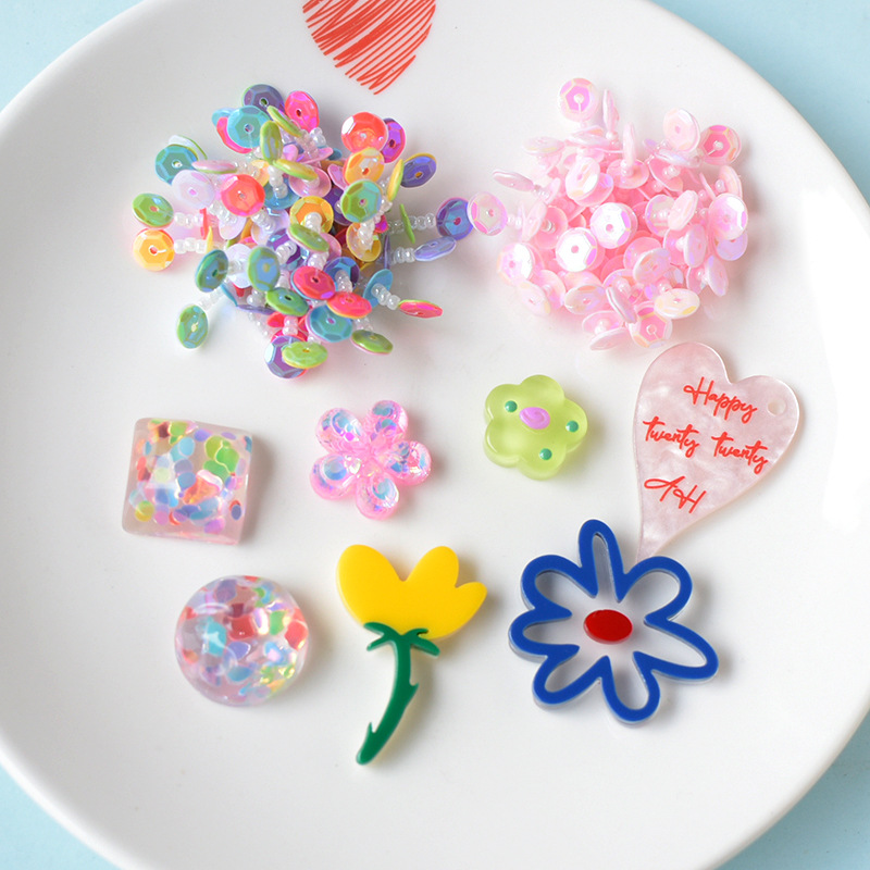 Hot-Selling Sweet Floral Heart-Shaped Jewelry Accessories Hair Accessories Clog Shoe Set DIY Materials Manufacturer Wholesale Pj1673