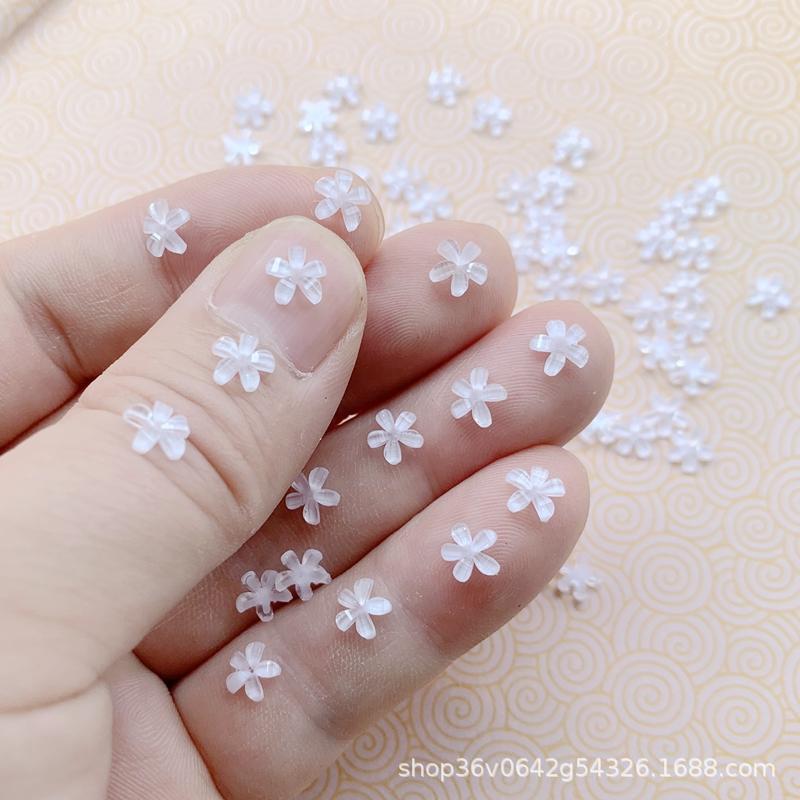白色水晶花瓣树脂配件美甲艺术发饰服装辅料DIY手工配件材料批发