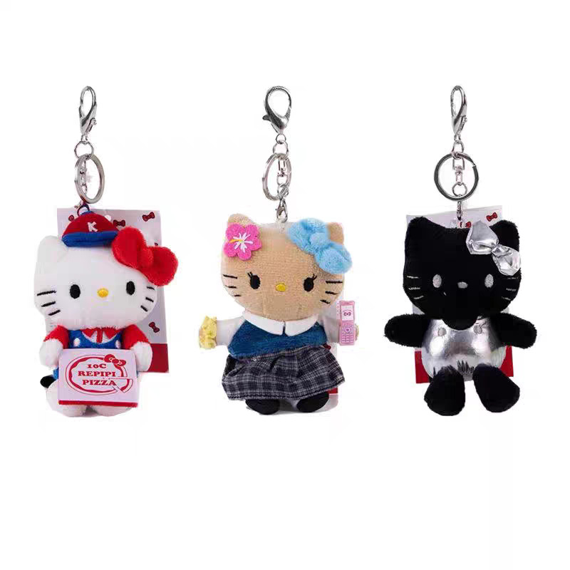 新しいニッチインスタイルシルバーレピ猫バッグペンダントかわいいキーホルダー人形|undefined